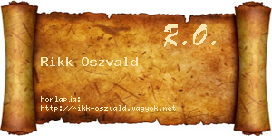 Rikk Oszvald névjegykártya